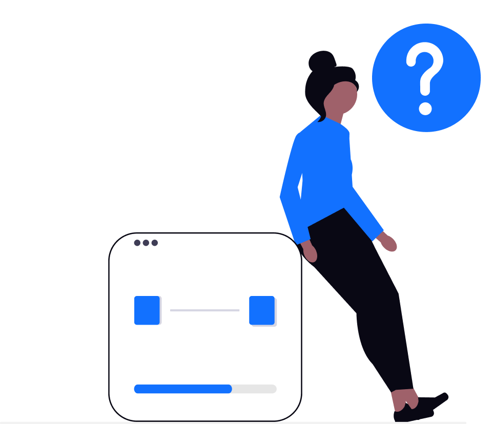 Person with question mark icon, analyzing a system for effective Press Release Distribution.