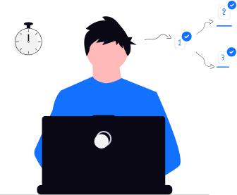 Person reviews multiple digital documents marked complete with checkmarks, emphasizing Compliance & Accuracy in task management