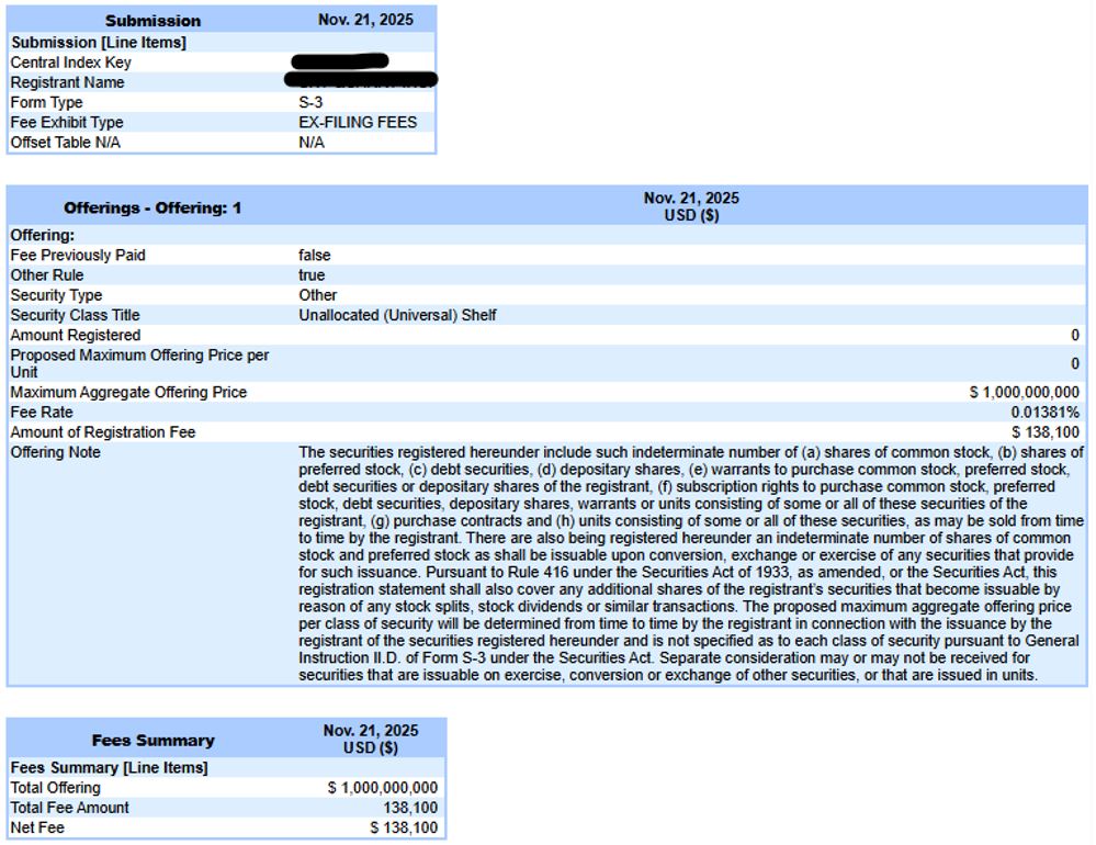 Submission XBRL ex-filing fees