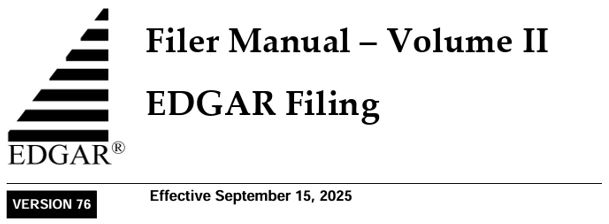 Filer Manual, EDGAR Filing